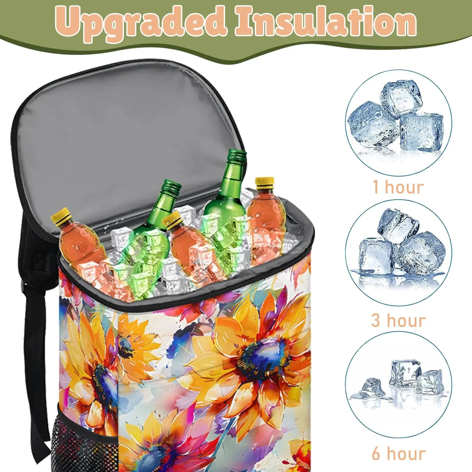 Camping Cooler Backpack 30 Cans, Insulated Waterproof Backpack Cooler Bag Leak Proof Portable Backpack Coolers to Work Lunch Travel Beach Trip Hiking Picnic Fishing Thermal Bag Drink Beer