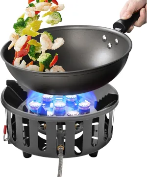 Camping Gas Cooking Burner, 9.2X4.5 In Portable Windproof Camping Stove, Natural Gas Stove 4 Burners Portable Camping Stove Gas Stove Burner 71654.97Btu/H 21000W
