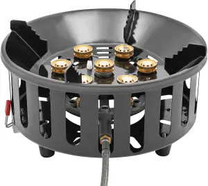 Camping Gas Cooking Burner,Outdoor Cooking With Heat Shield And Guard,Portable Windproof Camping Stove,Step Structure,Portable Camping Stove For Home, Yard, Camping,Other Indoor Or Outdoor Uses
