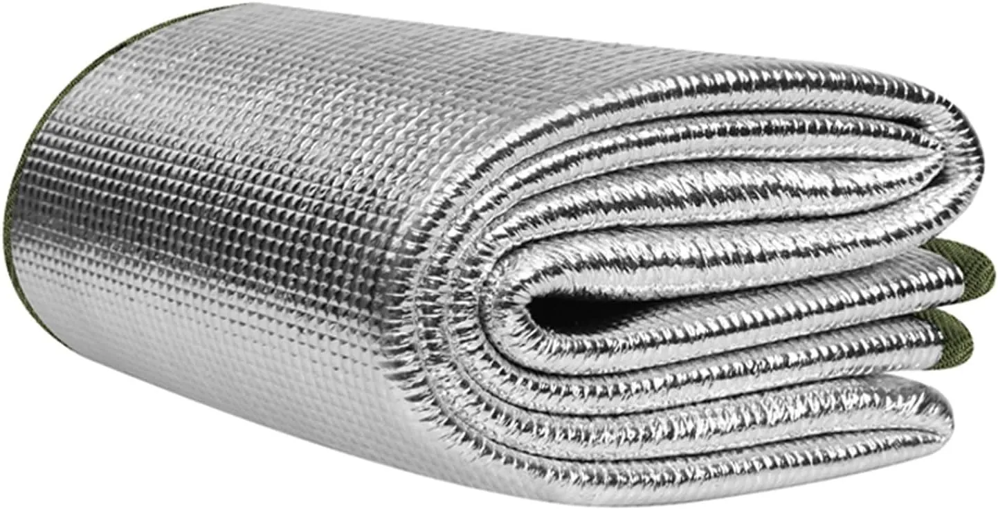 Camping Mat Ground Mat with Storage Bag, Camping Aluminum Sleeping Foam Mat, Insulating Thermal Waterproof Mat, Foldable Double-Sided Tent Aluminum Foil Pad for Camping Hiking Picnic