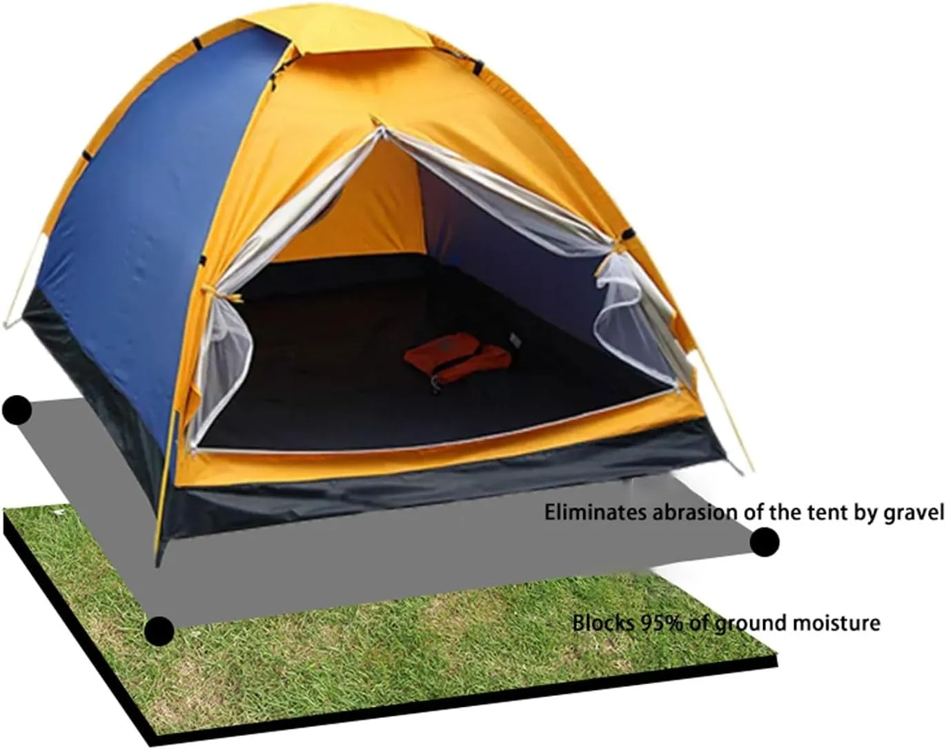 Camping Mat Ground Mat with Storage Bag, Camping Aluminum Sleeping Foam Mat, Insulating Thermal Waterproof Mat, Foldable Double-Sided Tent Aluminum Foil Pad for Camping Hiking Picnic