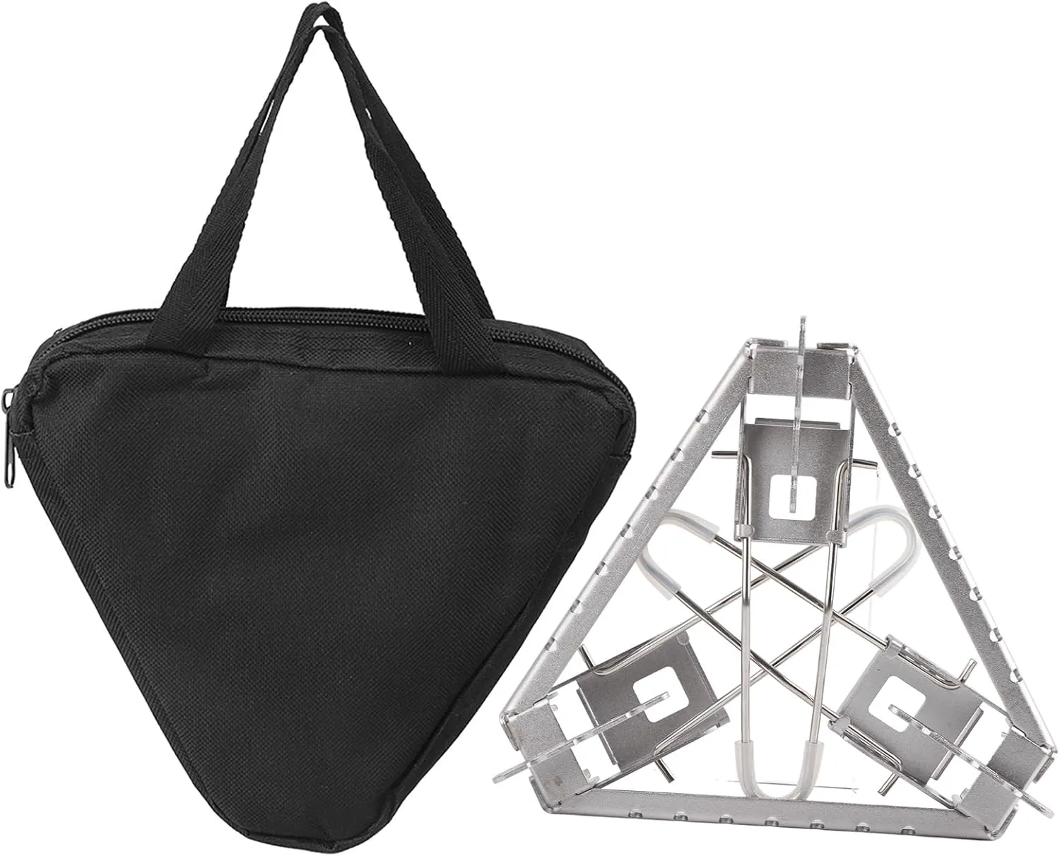 Camping Pot Stand, Foldable Gas Stove Pot Rack Bracket, Campfire Grill, Stainless Steel Outdoor Folding Portable Picnic Grill, Canister Stand Tripod for Travel