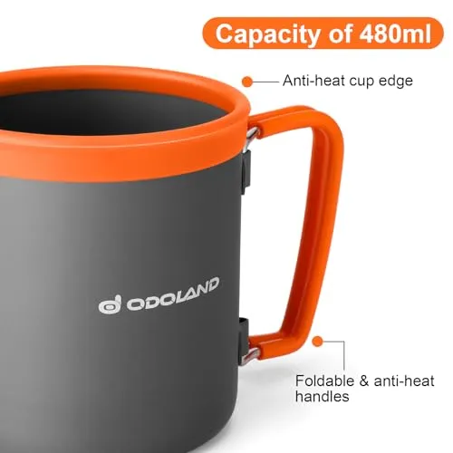 Camping Pots w/ Heat Exchanger Camping Cooking Set w/ Portable Camping Stove