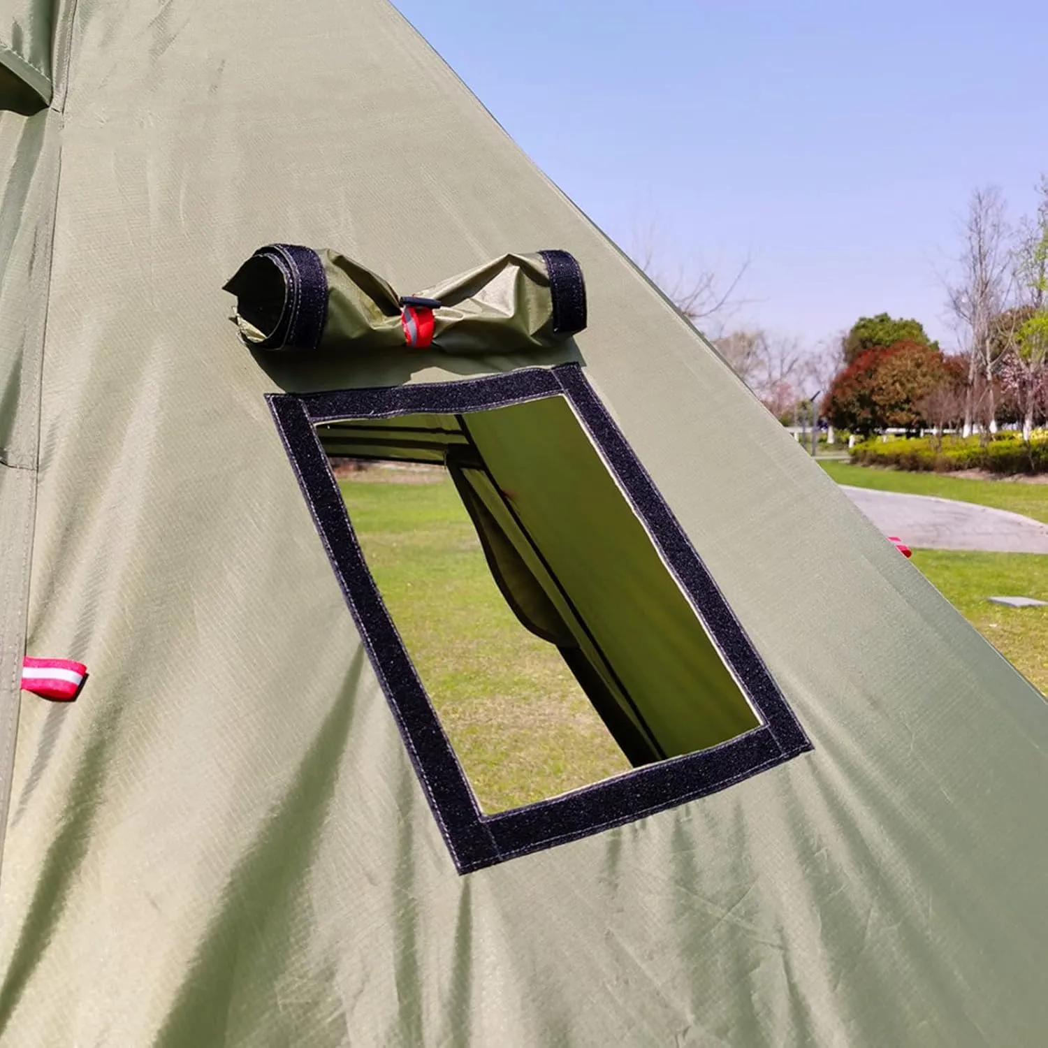 Camping Pyramid Tent for 3/4 Person - Ultralight Waterproof Camping Tent Lightweight Pyramid Outdoor Easy Tents with Square Chimney Window for Backp (Brown 3)