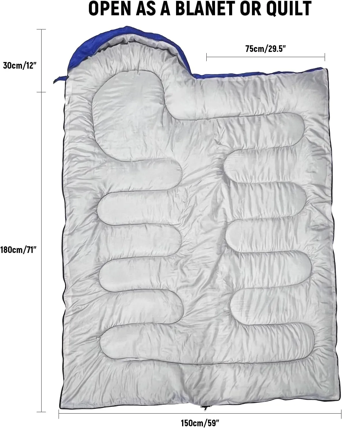 Camping Sleeping Bag for Adults, 3-4 Season Warm & Cold Weather Waterproof Envelope Sleeping Bags for for Backpacking Hiking Travel Outdoors, Adult All Weather Sleeping Bag with 1.5/2/3/4/5lbs Filling