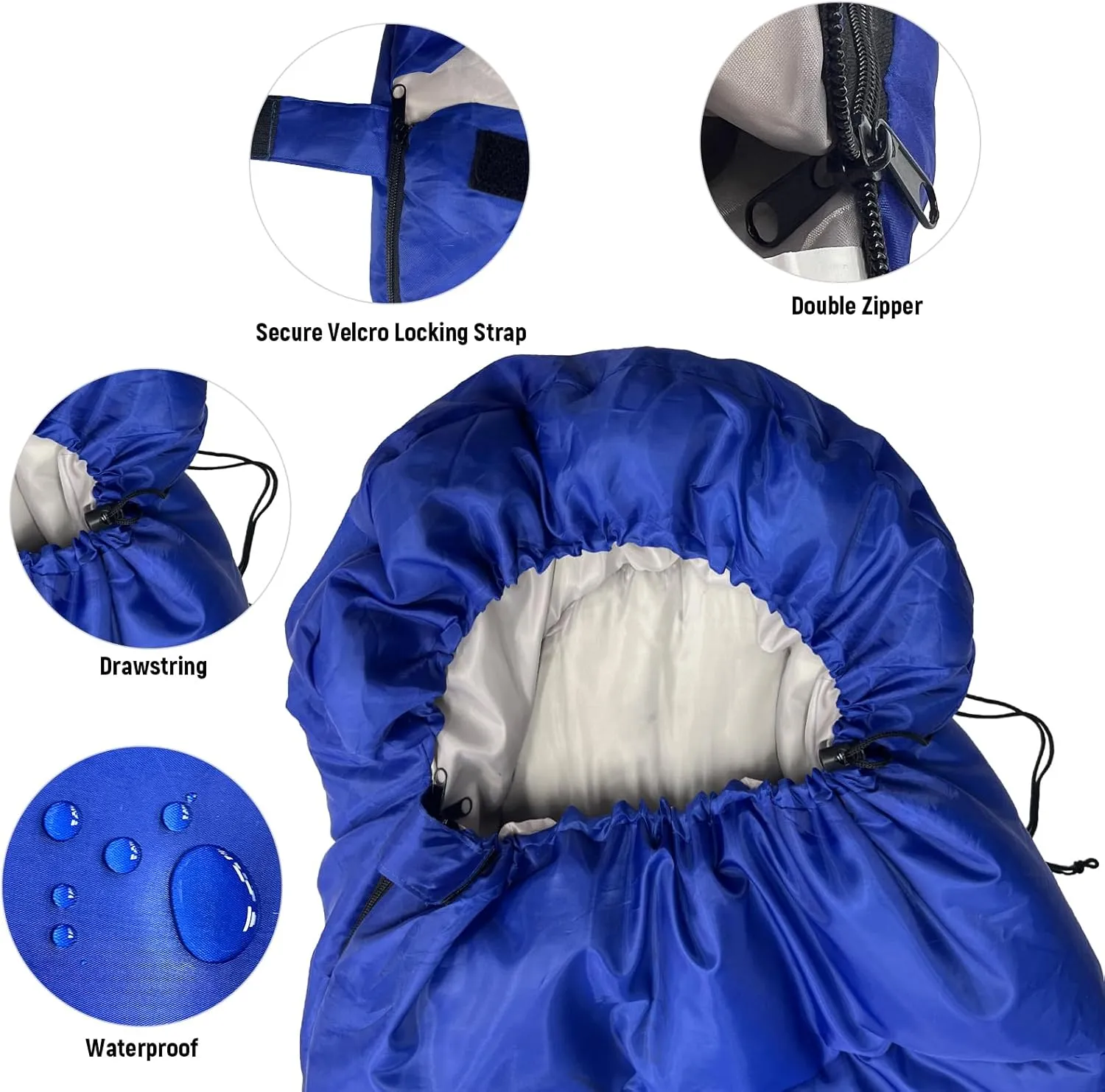 Camping Sleeping Bag for Adults, 3-4 Season Warm & Cold Weather Waterproof Envelope Sleeping Bags for for Backpacking Hiking Travel Outdoors, Adult All Weather Sleeping Bag with 1.5/2/3/4/5lbs Filling