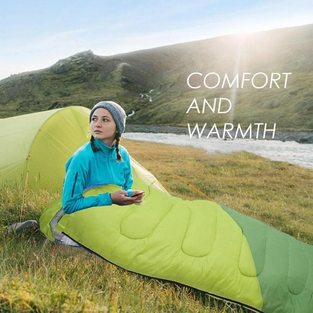 Camping Sleeping Bag for Adults 4 Seasons Portable Warm Envelope Backpacking Travel Emergency Sleeping Bag Outdoor