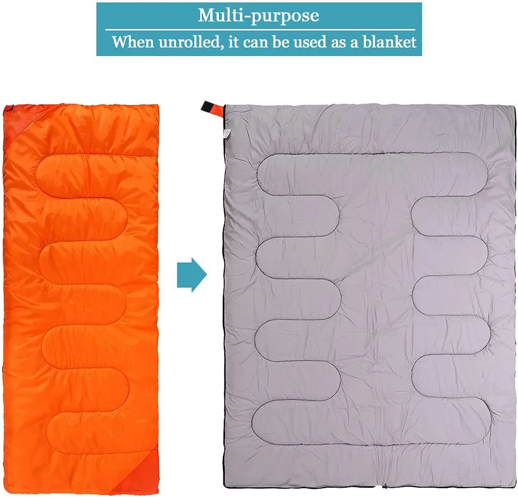 Camping Sleeping Bag for Adults Boys and Girls,Cold and Warm Weather-Summer, Spring, Fall, Lightweight, Waterproof Compact Bag for Camping Gear Equipment, Traveling, and Outdoors