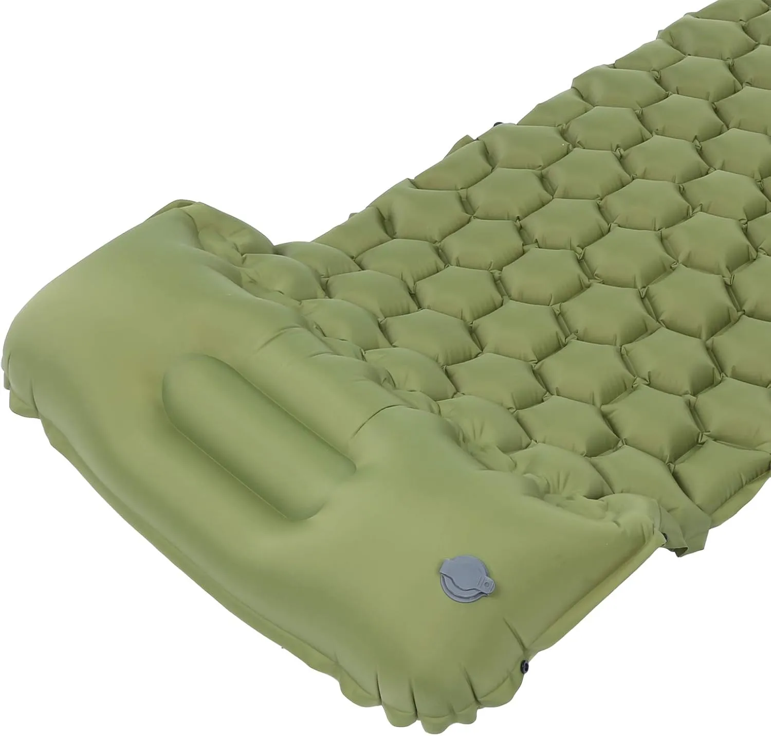Camping Sleeping Pad Mat Foot Press Inflatable Cushion Mattress, Durably 40D Nylon TPU Laminate, Lightweight 700g, Compact Folding Size for Tent Hiking Travel (Green)