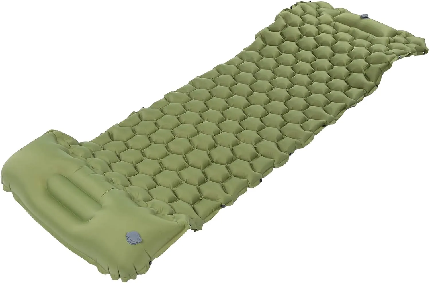 Camping Sleeping Pad Mat Foot Press Inflatable Cushion Mattress, Durably 40D Nylon TPU Laminate, Lightweight 700g, Compact Folding Size for Tent Hiking Travel (Green)