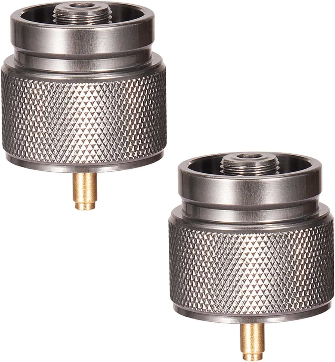 Camping Stove Adapter 1 Lb Propane Small Tank Input EN417 Lindal Valve Output Cylinder LPG Canister Adapter/Flat Canister to 1L MAPP Gas Tank Adapter Input: EN417 Canister Output: Propane Gas Stove
