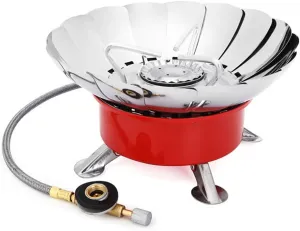 Camping Stove Butane Propane Burner Piezo Ignition Mini Gas Stove Collapsible Camp Burner for Outdoor Hiking Picnic Folding Burner