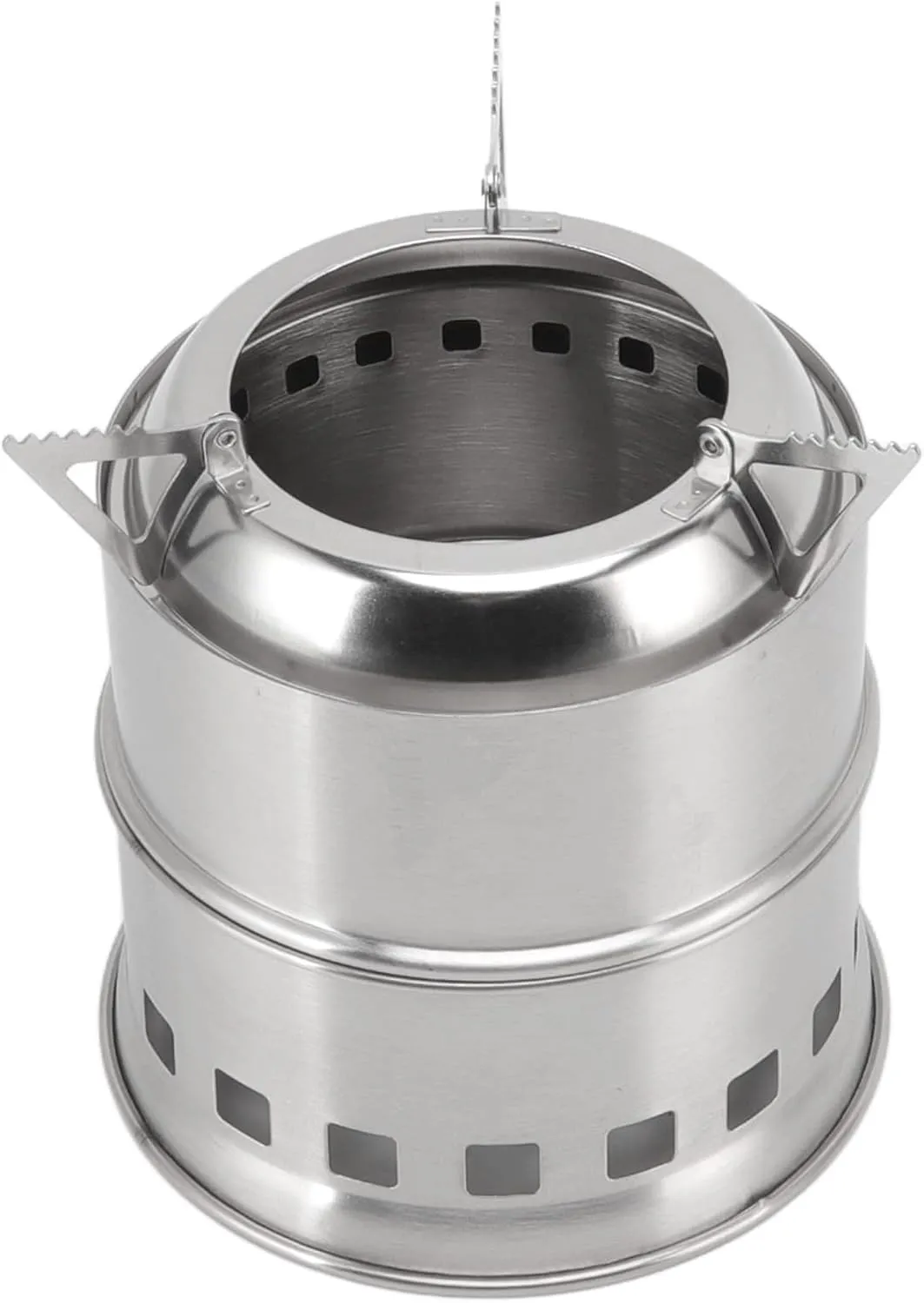 Camping Stove, High Temperature Alcohol Stove, Widely Used Stainless Steel Windproof with Storage Bag for Hiking (Round)