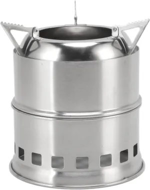 Camping Stove, High Temperature Alcohol Stove, Widely Used Stainless Steel Windproof with Storage Bag for Hiking (Round)