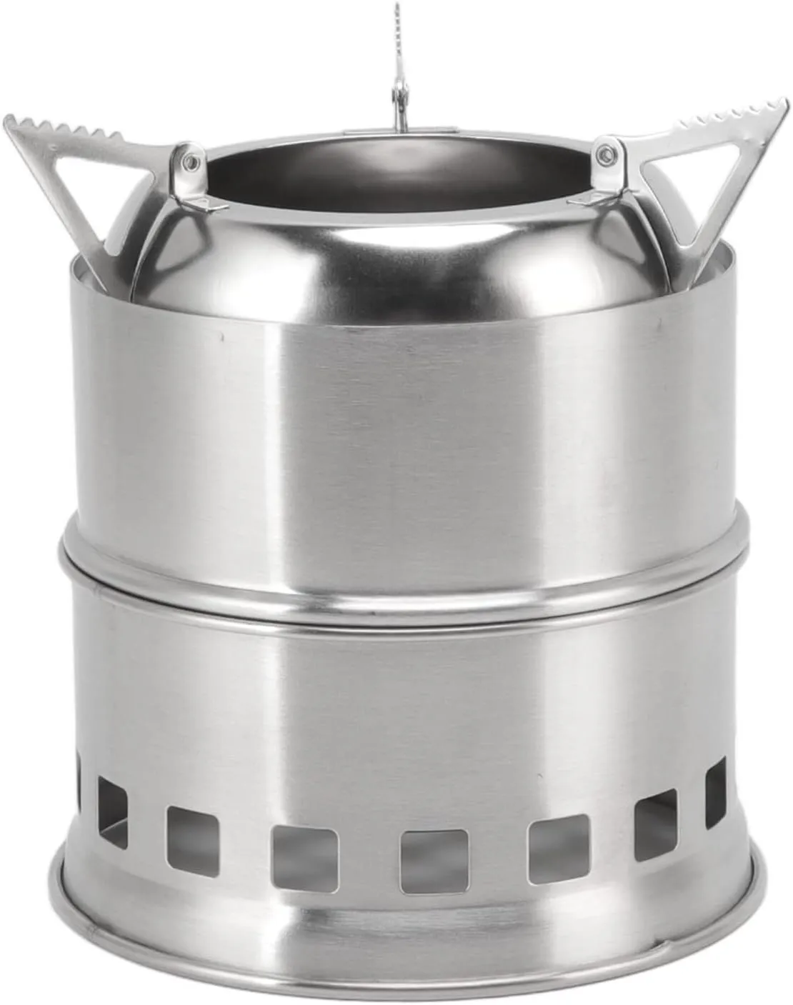 Camping Stove, High Temperature Alcohol Stove, Widely Used Stainless Steel Windproof with Storage Bag for Hiking (Round)