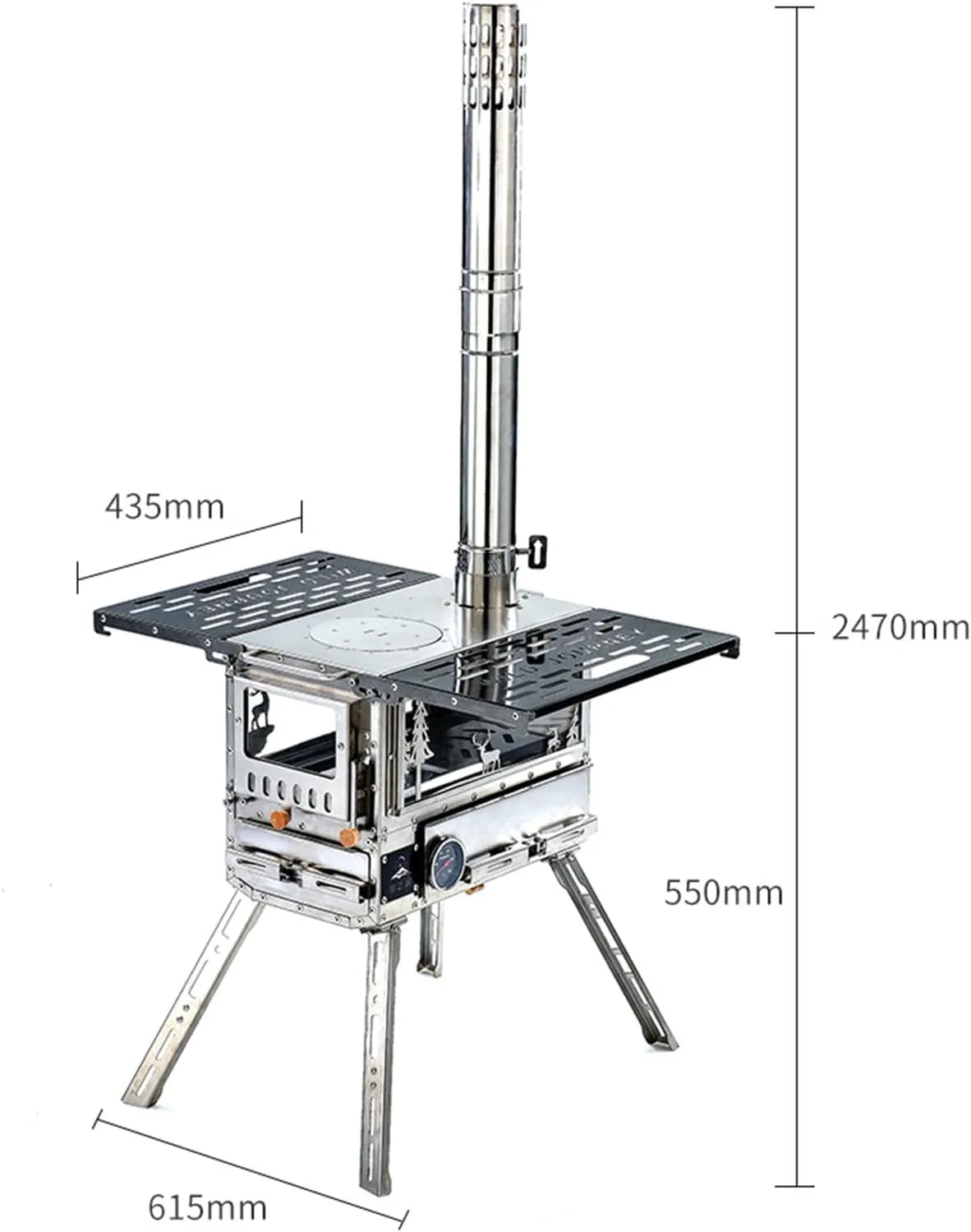 Camping Stove Portable Folding Titanium Stove Wood Burning Stove Lightweight Compact for Outdoor Backpacking Hiking Traveling Picnic BBQ