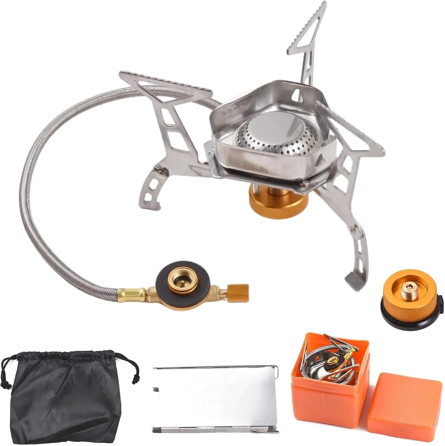 Camping Stove Portable Gas Stove Outdoor Cooking Stove Camping Gas Stove Kit Compatible With Hiking Lightweight and Foldable (Color : Electronic ignition)