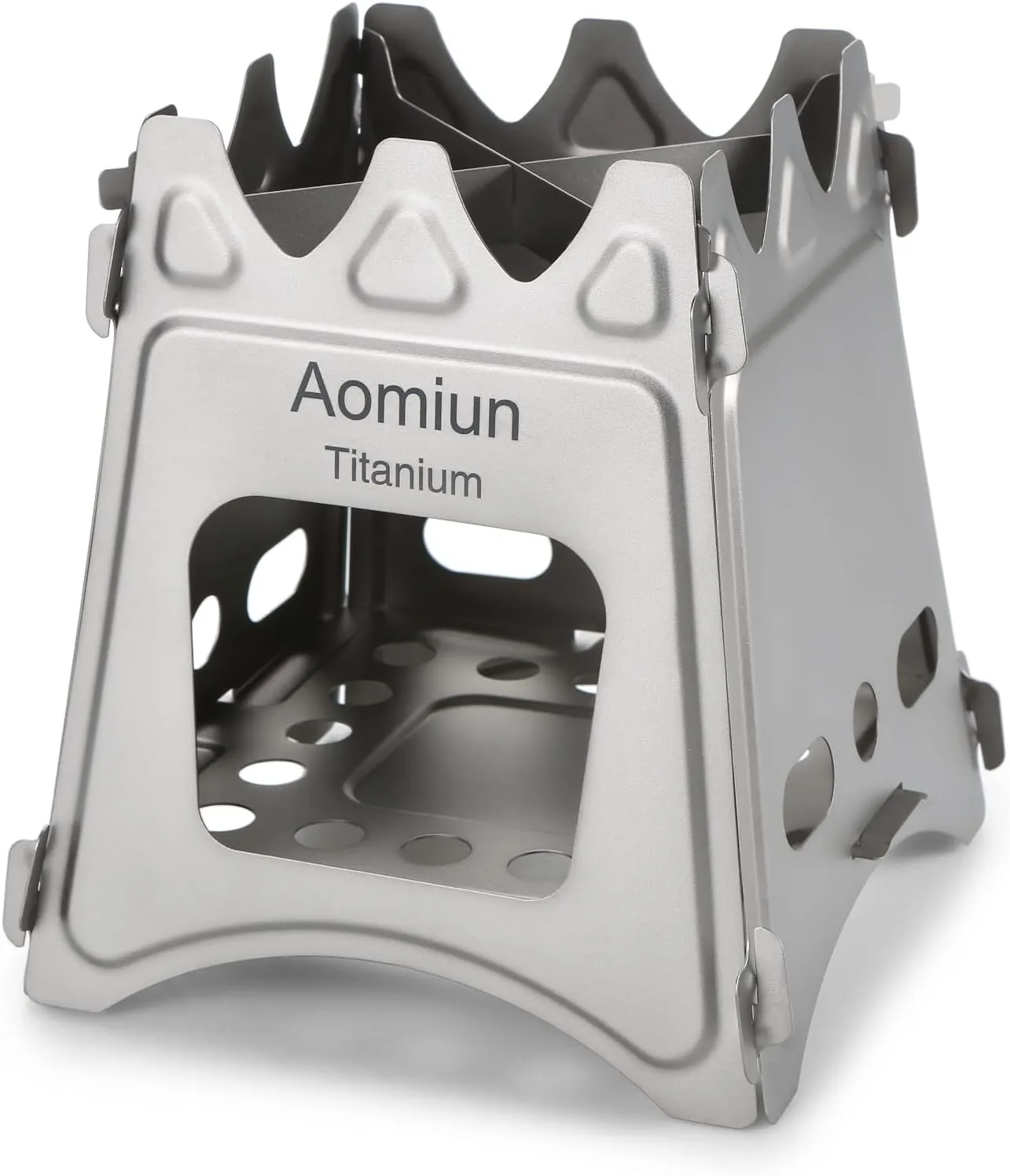 Camping Stove Portable Wood Burning Stove Titanium Wood Stove Lightweight Backpacking Stove Folding Camp Stove for Outdoor Cooking Camping Hiking Picnic Hunting BBQ & Survival