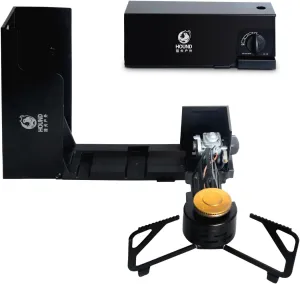 Camping Stove with Carrying Case Foldable Portable Grill Stove Include Camp Stove Windscreen Compact Butane Stove for Camping and Outdoor Cooking