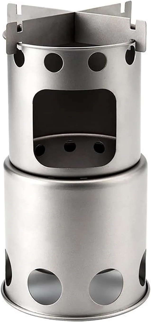 Camping Stove Wood Mini Camping Stove Solo Stoves Stainless Steel Backpacking Wood Stove Portable Small Burning Stoves Fire for Picnic BBQ Camp Hiking
