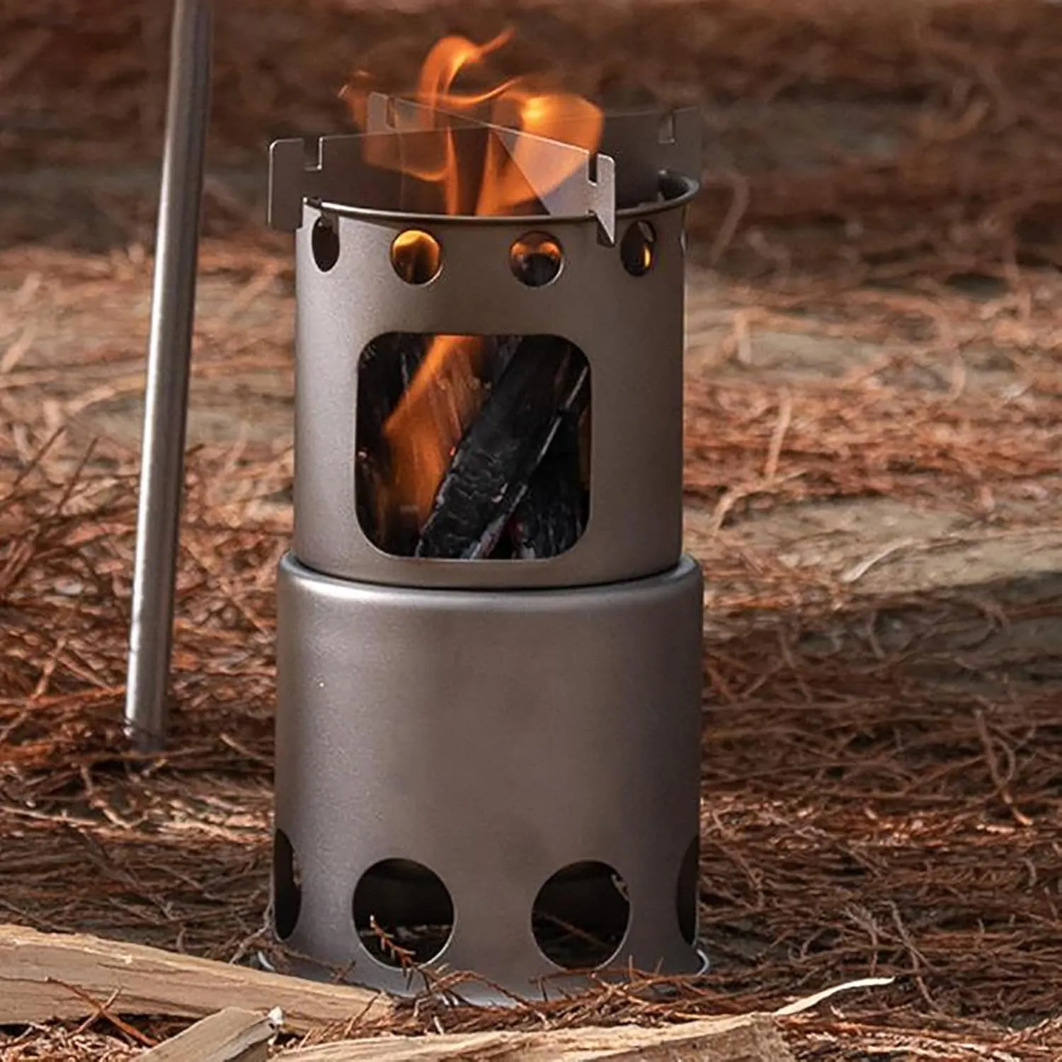 Camping Stove Wood Mini Camping Stove Solo Stoves Stainless Steel Backpacking Wood Stove Portable Small Burning Stoves Fire for Picnic BBQ Camp Hiking
