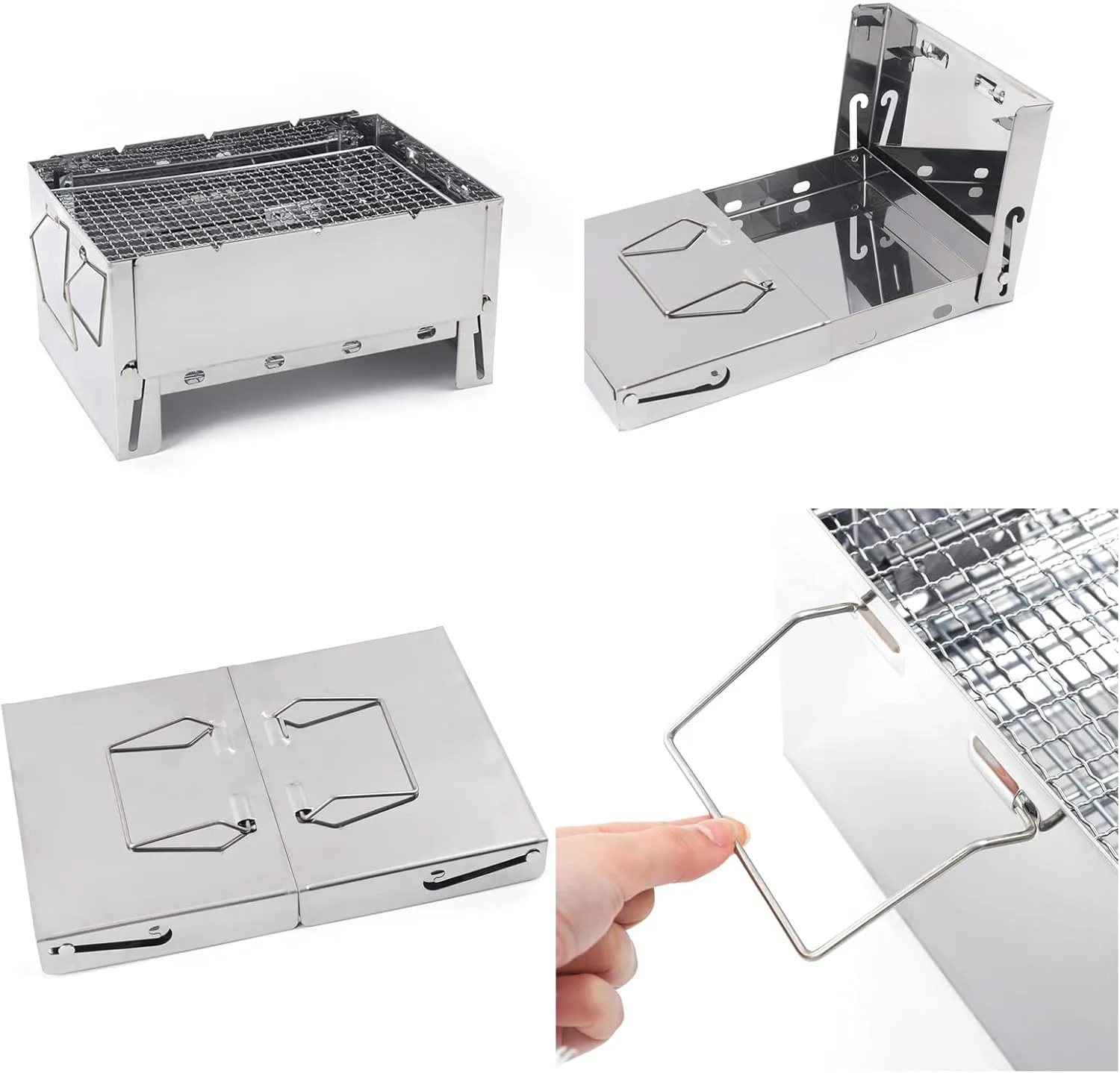 Camping Stove Wood Stove Backpacking Stove Windproof Portable Stainless Steel Wood Burning Stove for Outdoor Backpacking Hiking Traveling Picnic BBQ