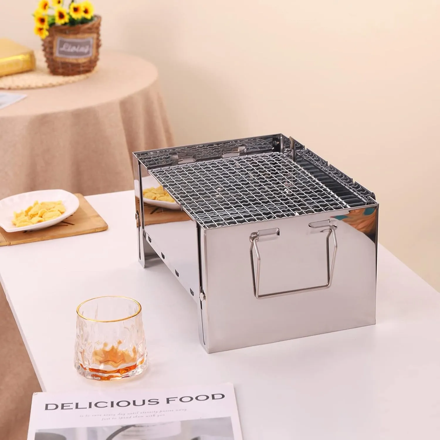 Camping Stove Wood Stove Backpacking Stove Windproof Portable Stainless Steel Wood Burning Stove for Outdoor Backpacking Hiking Traveling Picnic BBQ