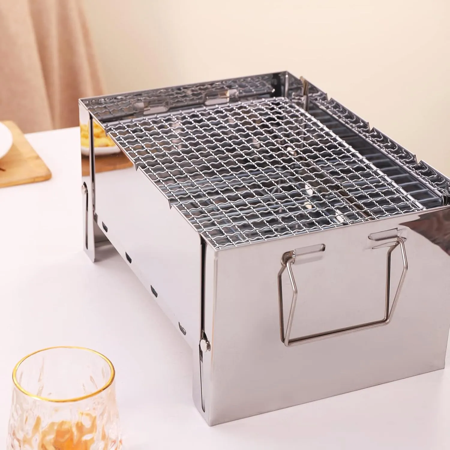 Camping Stove Wood Stove Backpacking Stove Windproof Portable Stainless Steel Wood Burning Stove for Outdoor Backpacking Hiking Traveling Picnic BBQ