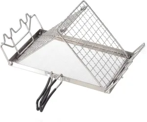 Camping Toaster Folding Camp Stove Toaster Stainless Steel Bread Toaster Rack for Camping Backpacking Picnic