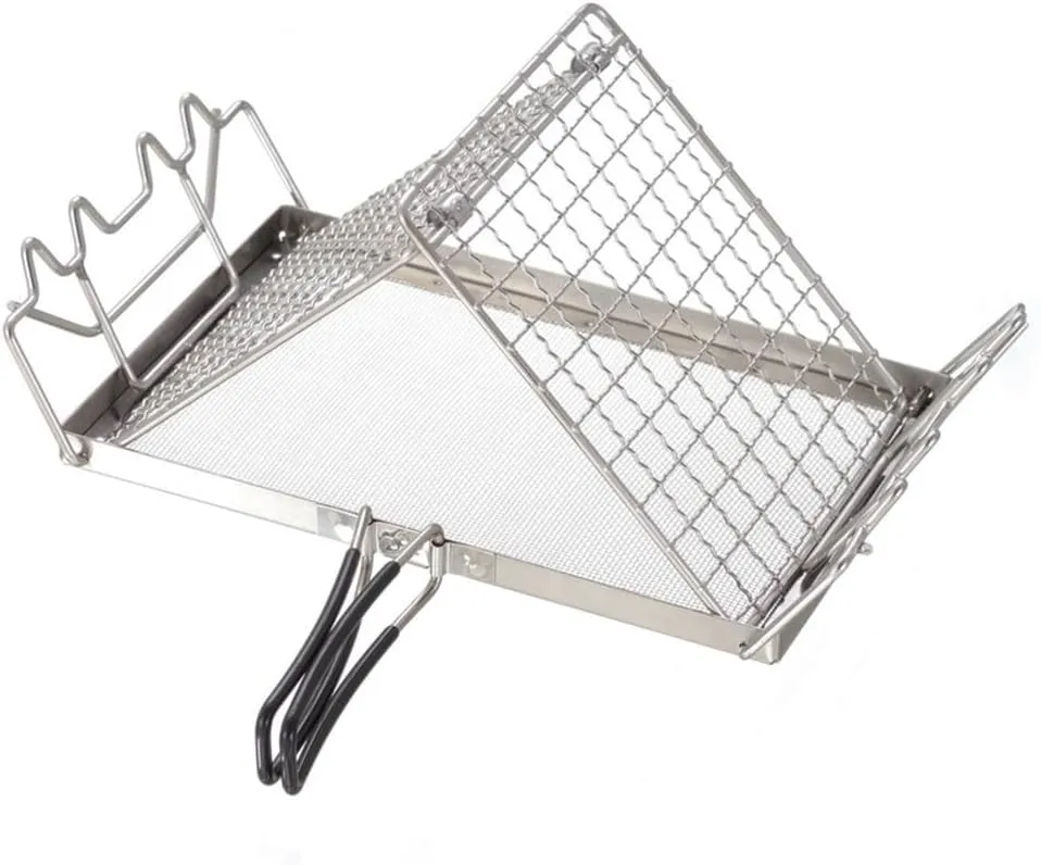 Camping Toaster Folding Camp Stove Toaster Stainless Steel Bread Toaster Rack for Camping Backpacking Picnic