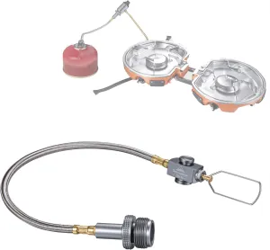 CAMPINGMOON CAG 600 Propane Torch Stove Adapter with Extend Hose(11.8"/30cm), Input: EN417 Lindal Valve Canister, Output: CAG 600 Propane Torch Stove Z29-30
