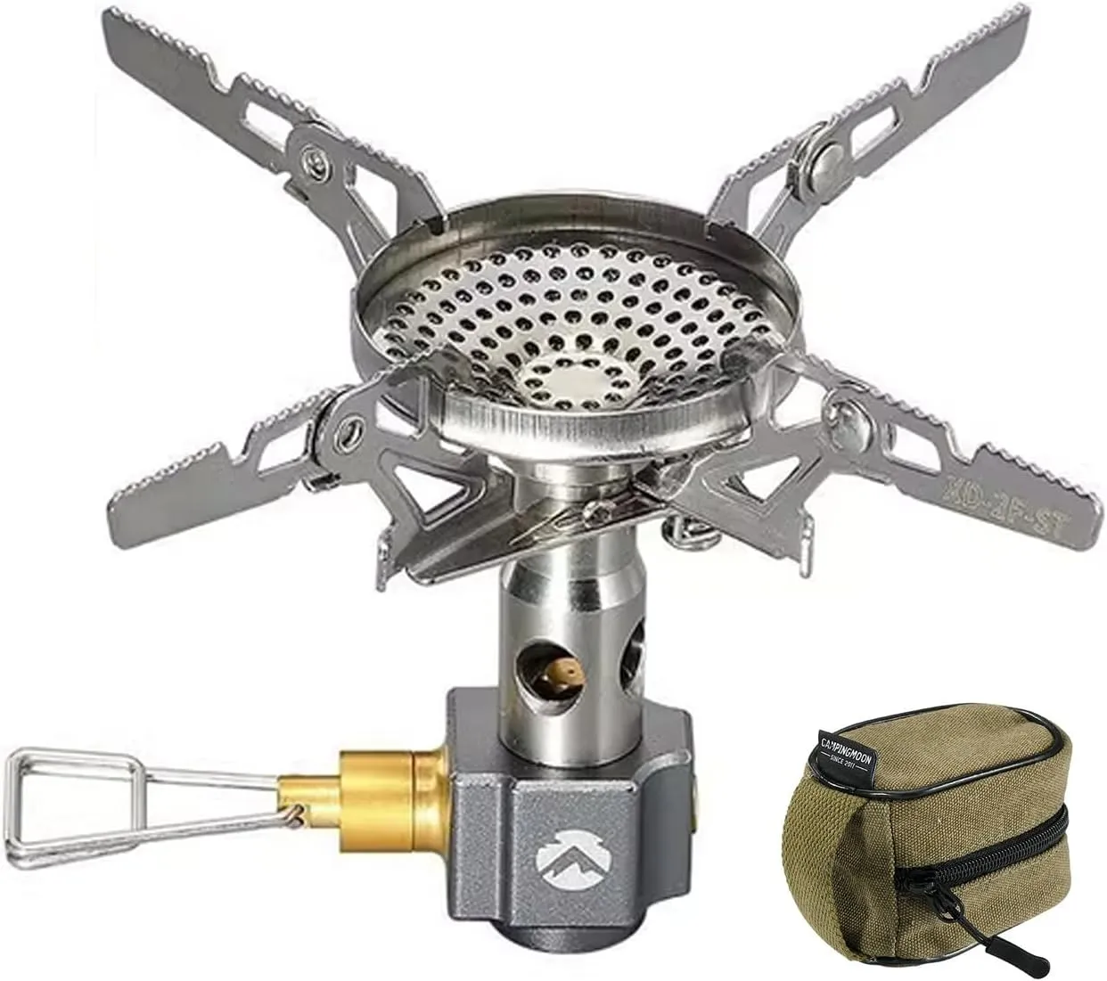 Campingmoon Portable Camping Gas Stove Ultralight Backpacking Stove With 4-Flex Outdoor Hiking Gear (XD-NE-2F(No Igniter))