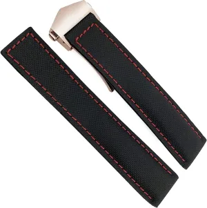 Canvas Nylon Leather Watch Strap For Tag Heuer CARRERA AQUARACER Watch Bracelets with Fold Buckle 20mm 22mm