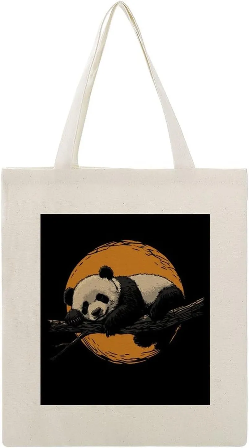 Canvas Tote Bag,Panda Sleeping Handbags for Women Shoulder Bag