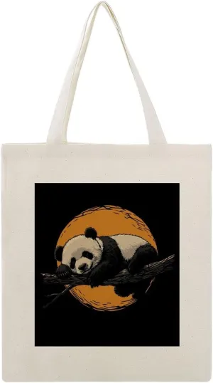 Canvas Tote Bag,Panda Sleeping Handbags for Women Shoulder Bag