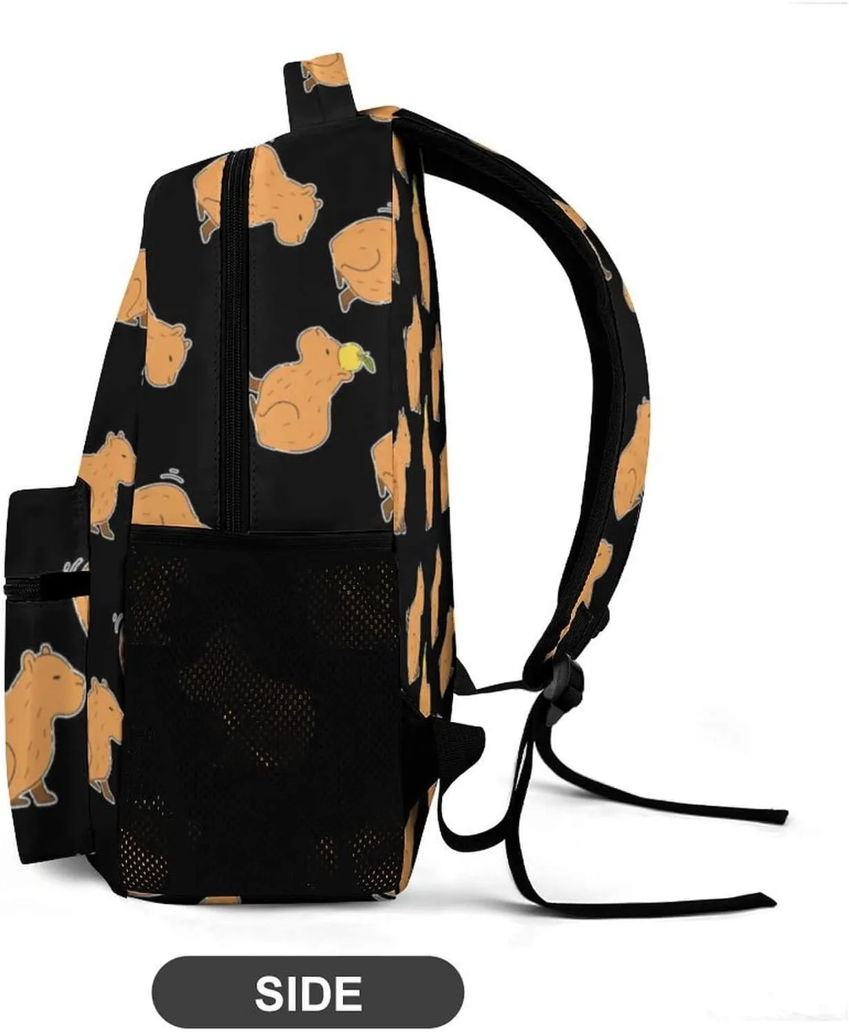 Capybara Backpack for Kids Girls Boys School, 16 Inches Cute Capybara Theme Bookbag, Adjustable, Lightweight, Large Capacity, Colorful Capybara Backpack for School
