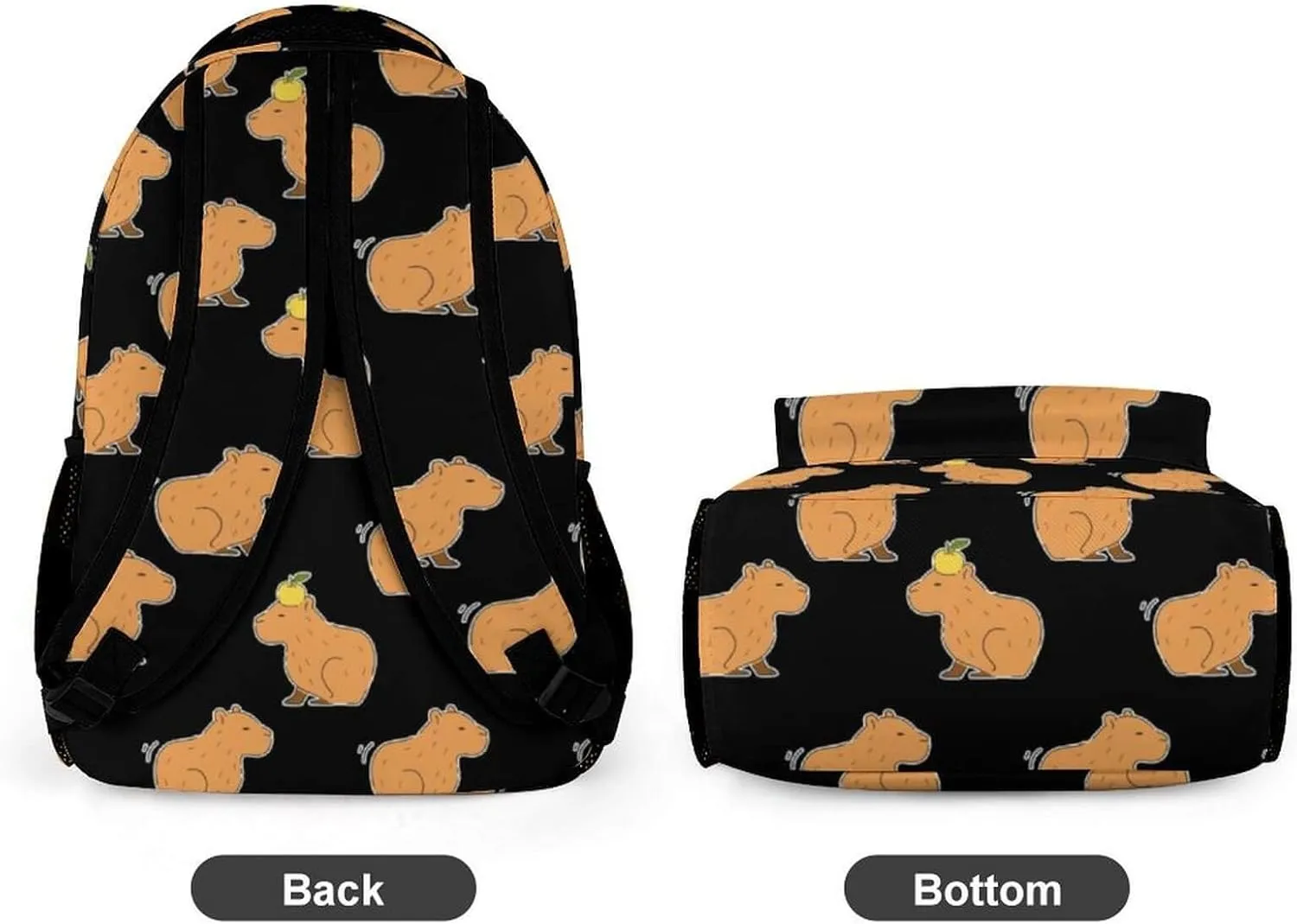 Capybara Backpack for Kids Girls Boys School, 16 Inches Cute Capybara Theme Bookbag, Adjustable, Lightweight, Large Capacity, Colorful Capybara Backpack for School