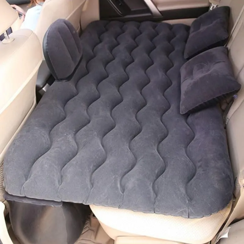 Car Air Mattress for QX70 2013–2017, Inflatable Back Seat Sleeping Pad with Pump & 2 Pillows, Folding Portable Camping Bed for Travel& Road Trips,Black