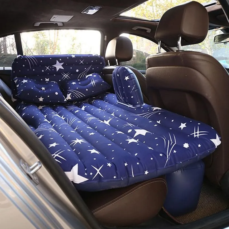 Car Air Mattress for Seat Toledo, Inflatable Back Seat Sleeping Pad with Pump & 2 Pillows, Folding Portable Camping Bed for Travel& Road Trips,Blue