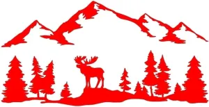 Car Sticker Camping Off-Road Tree Deer Forest Products Cute, Auto Stickers Accessories Decals Personality, Stylish, PVC Body