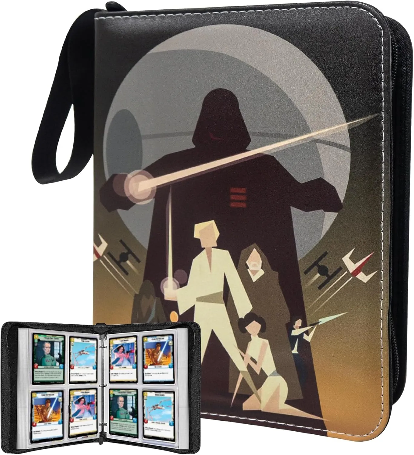 Card Binder for Trading Cards,4 Pocket with 50 Sleeves up to 400 Cards,Waterproof Card Storage Bag with Sleeves for Playing Game Cards