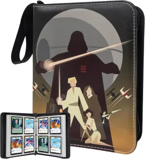 Card Binder for Trading Cards,4 Pocket with 50 Sleeves up to 400 Cards,Waterproof Card Storage Bag with Sleeves for Playing Game Cards