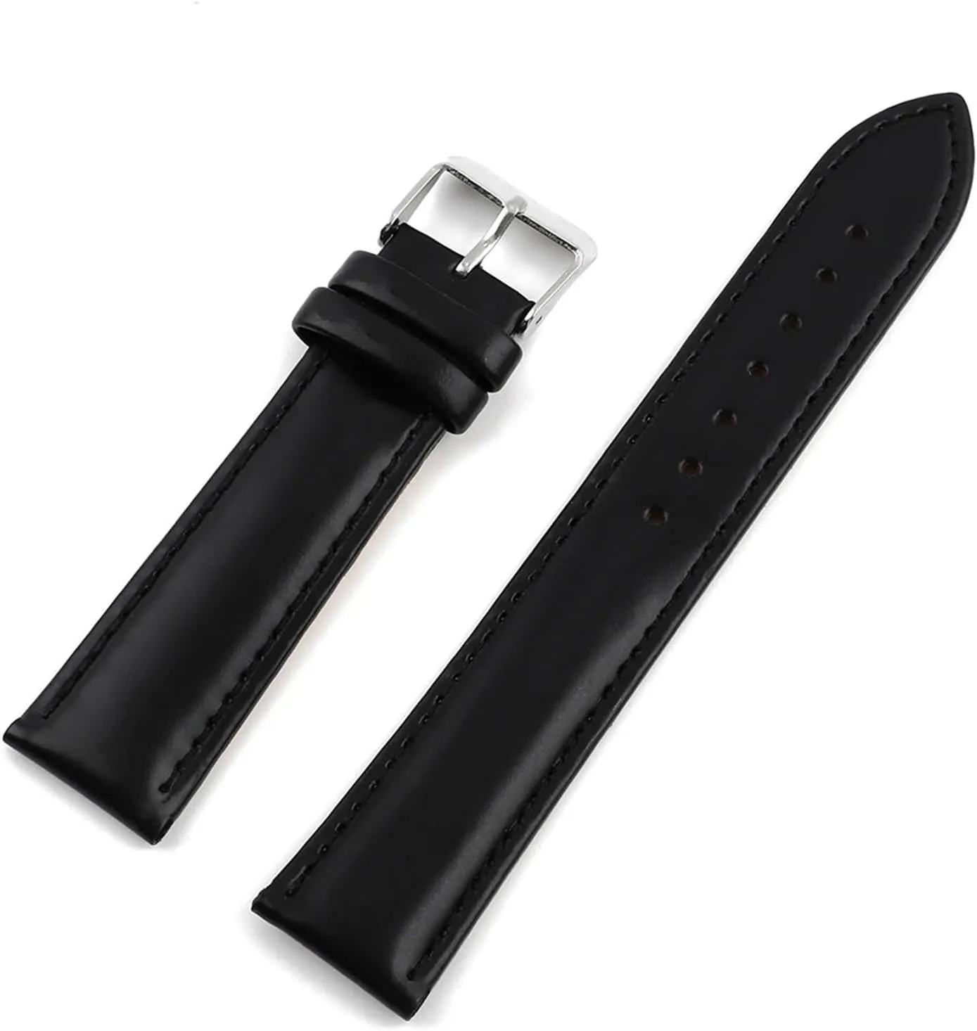 CAREG Leather Watch Band Strap Steel Pin Buckle Black Brown Red Wrist Belt Bracelet 20mm Fit For Men Women Watch Accessories Durable