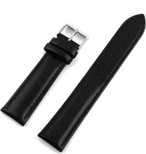 CAREG Leather Watch Band Strap Steel Pin Buckle Black Brown Red Wrist Belt Bracelet 20mm Fit For Men Women Watch Accessories Durable