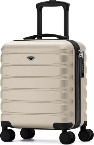 Carry On Suitcase 18x14x8 Hardside Built In TSA Lock & USB Port Lightweight Luggage Silent Double Spinner Wheels Maximum Underseat Carry-On Bag For American & United Approved Airlines