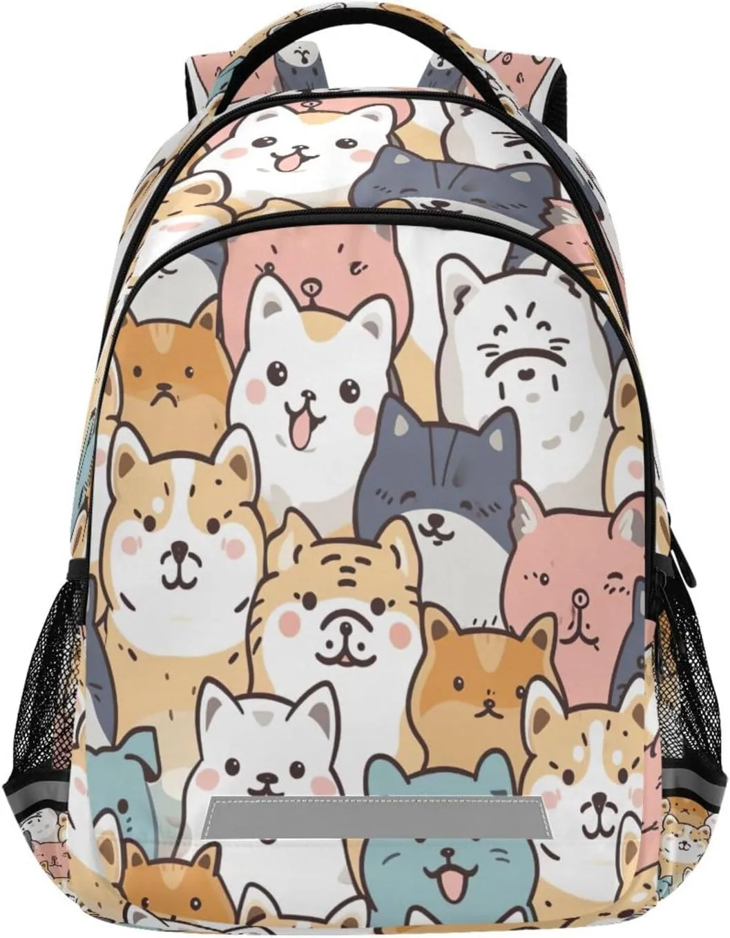 Cartoon Dogs Cats Design Waterproof Backpack - Casual Outdoor Sports Daypack with Ergonomic Shoulder Straps#291