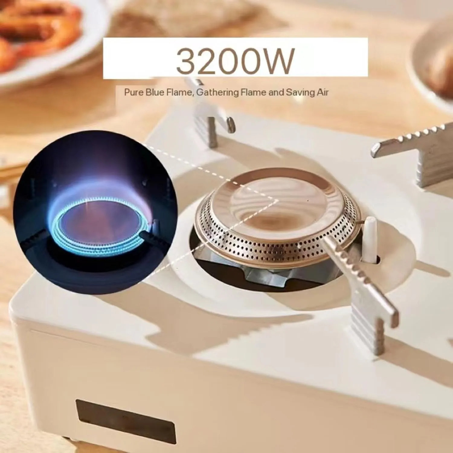 Cassette Stove Double-Head Butane Stove Double-Burner Barbecue Stove Field Camping Stove with Baking Tray
