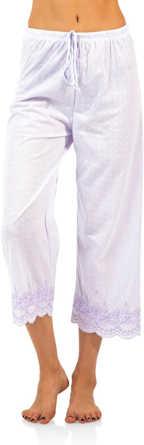 Casual Nights Women's Short Sleeve Floral Capri Pajama Set