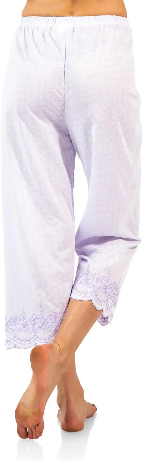 Casual Nights Women's Short Sleeve Floral Capri Pajama Set
