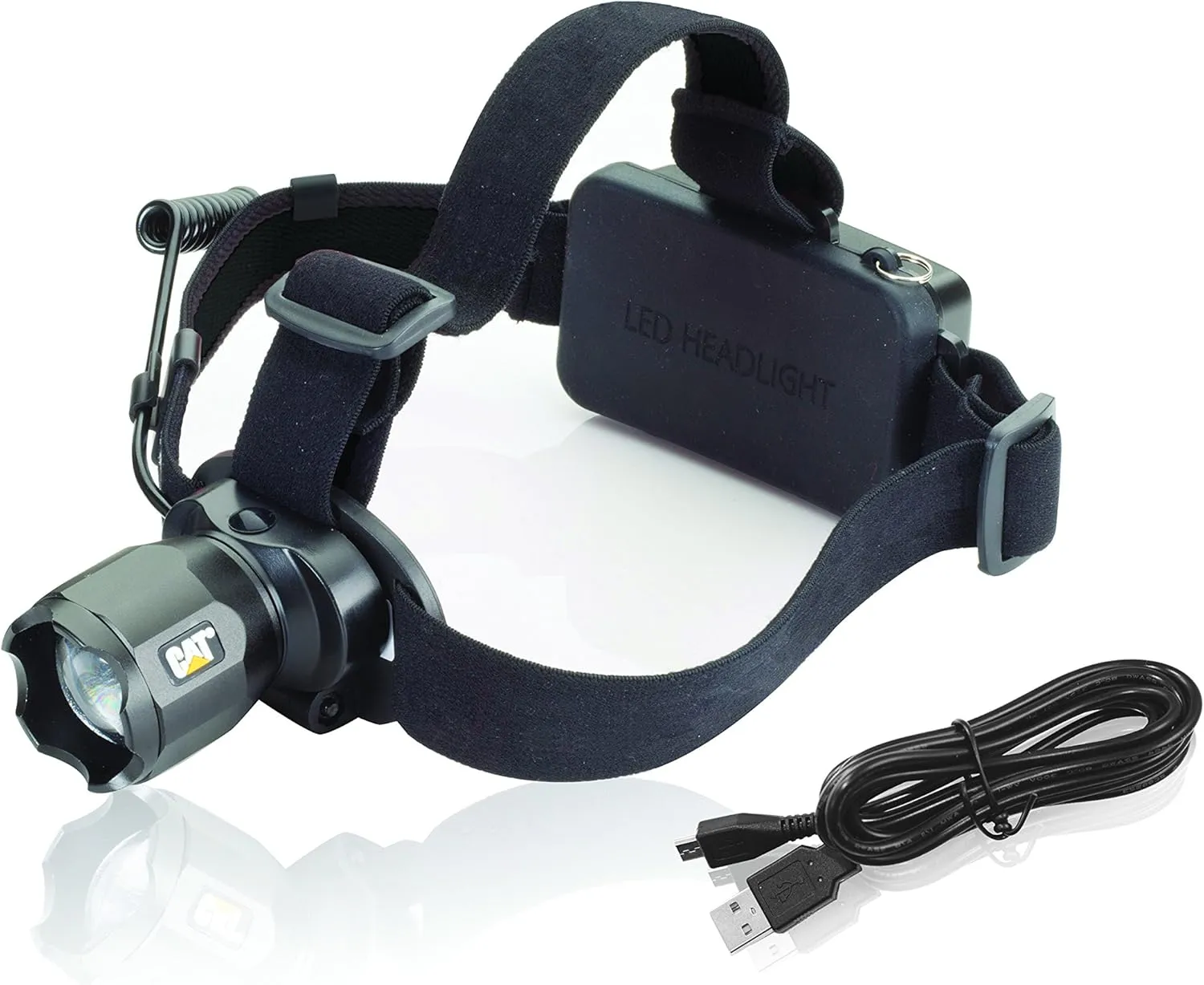 Cat CT4205 380 Lumen Rechargeable CREE LED Focusing Headlamp with Adjustable Angle Head (Black), Small